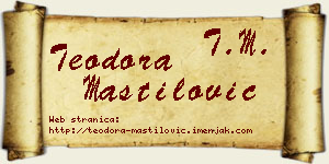 Teodora Mastilović vizit kartica